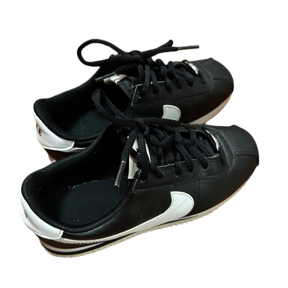Black Leather Nike Cortez